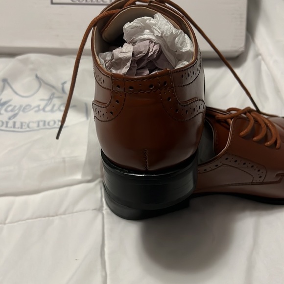 New Men’s Majestic Dress Shoe Brown 6 1/2 - Picture 7 of 9